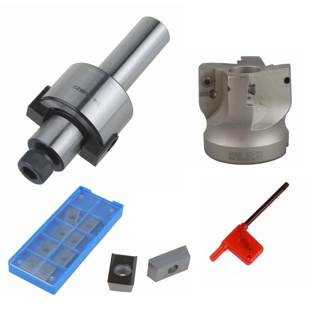 

C3/4-FMB22 Holder Face Mill Cutter 400R-50-22 With 10Pcs APMT1604 Carbide Insert suitable for Aluminum