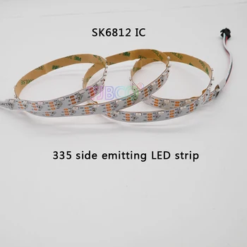 

White PCB IP30 DC5V 1m/5m addressable 60leds/m 90leds/m SK6812 IC controlled side emitting 335 digital LED strip light