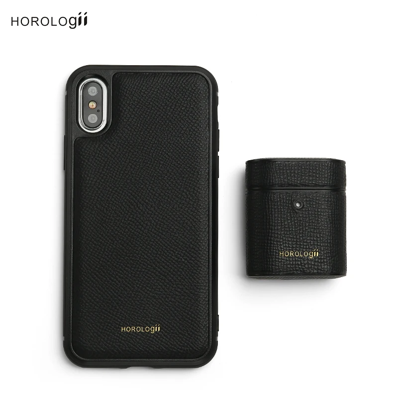 Horologii Leather Initial Phone Case for Iphone X