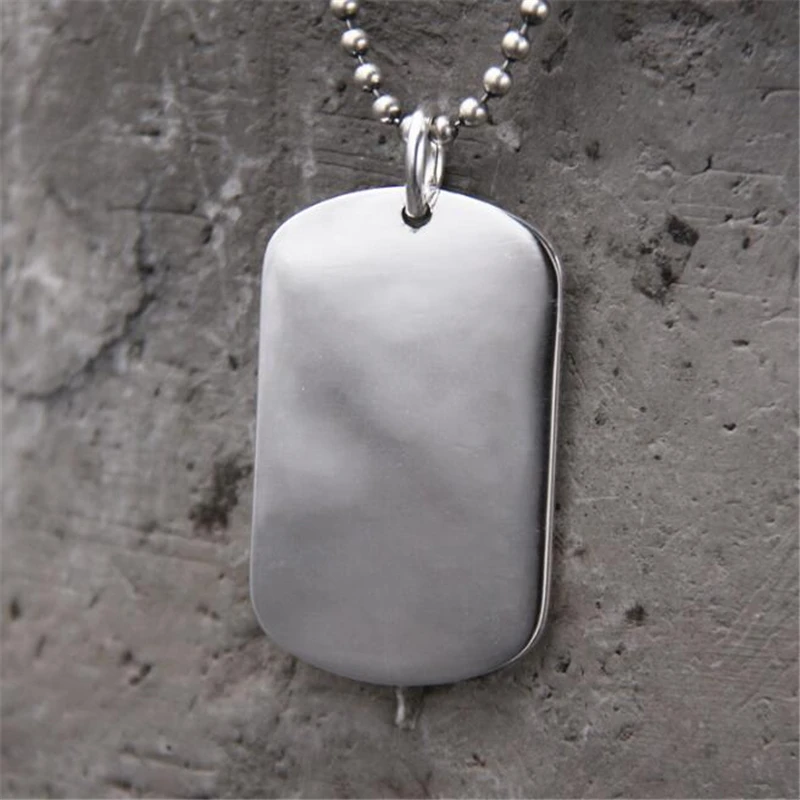 

25*40MM Dog Tag 999 Sterling Silver Necklace Pendant Military Soldiers Metal Stamping Blanks Tags Wholesale 20g