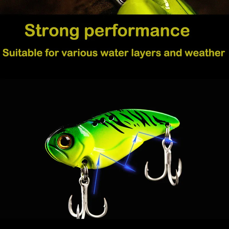 OUTKIT 1 قطعة 5g/8g/14g/21g المعادن VIB الصيد السحر Crankbait باس كرنك الطعم التريبل مع 2 خطاف ملعقة الطعم الرصاص الأسماك Crankbait