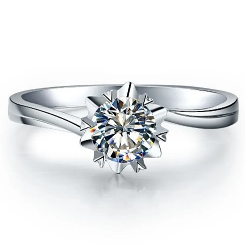 

1 CT Excellent Snowflake Style Fine Diamond Bridal Engagement Rings Lovely Birthday Gift For Lady Great NOBLE Design Ring