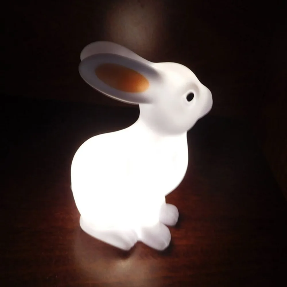 Led Rabbit Night Lamp Lovely Animal Light Soft Toy Dolls Nightlight