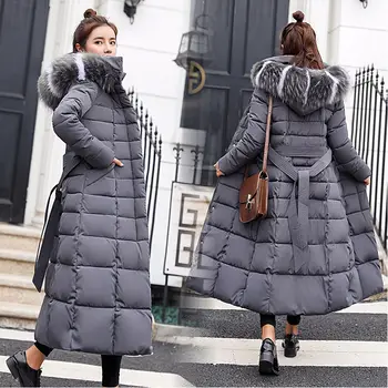 

winter women's coat thick down jacket women's parks mid long women's warm jacket outerwear polyester padded women's clothing