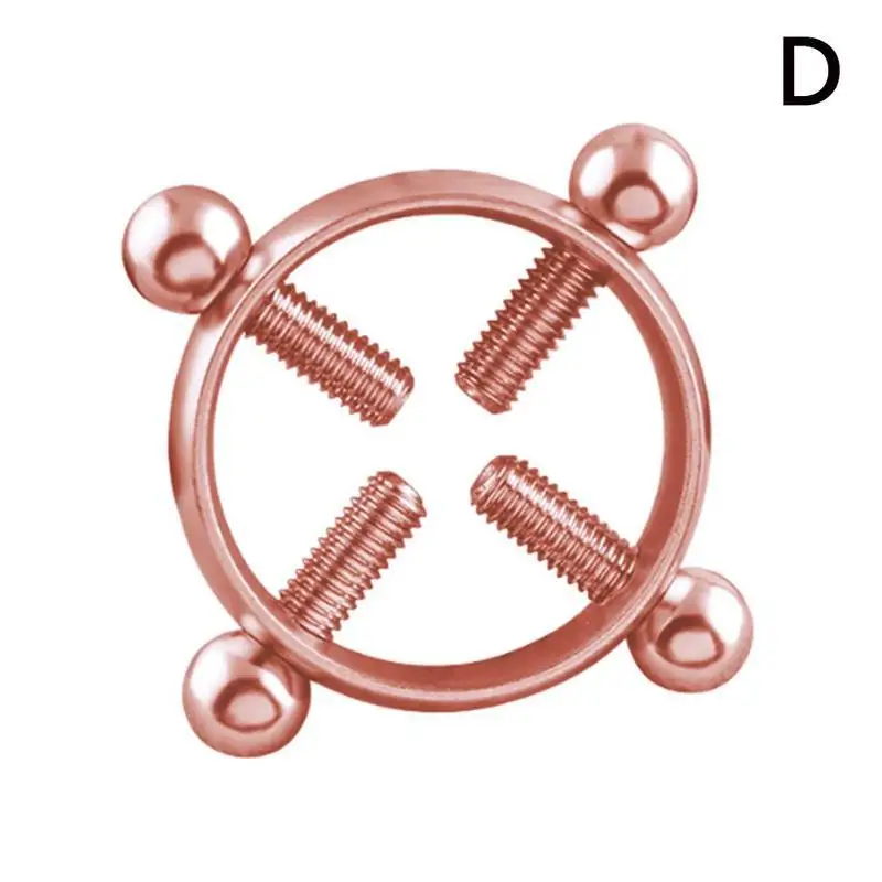 Нержавеющая сталь сексуальные привлекательные круглые соски кольцевой щит Поддельные не пирсинг кольца Teton женские вечерние разноцветные ювелирные изделия - Окраска металла: rose gold
