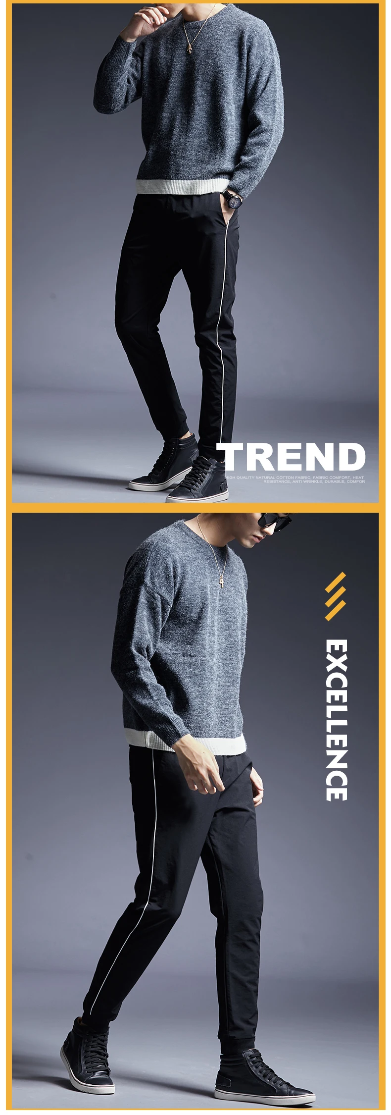 2019 новый модный брендовый свитер для мужчин s пуловер сплошной цвет Slim Fit Джемперы вязаный теплый зимний Корейский стиль повседневная