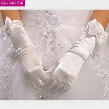 Высококачественные длинные перчатки с цветочным рисунком для девочек, для свадебной вечеринки, подходит для детей 4-14 лет