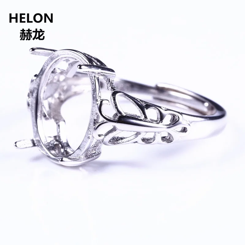 

925 Sterling Silver Engagement Wedding Pendant Women Semi Mount Pendant for 10x13mm Oval Cut Amber Agate Opal DIY Stone