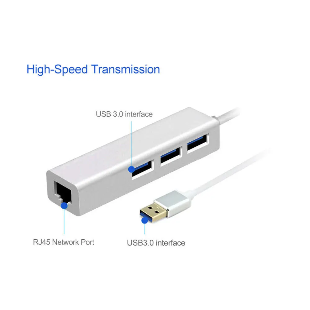 3 порта USB 3,0 Gigabit Ethernet Lan RJ45 сетевой адаптер концентратор до 1000 Мбит/с Mac PC Gigabit USB3.0 Ethernet адаптер 3B24