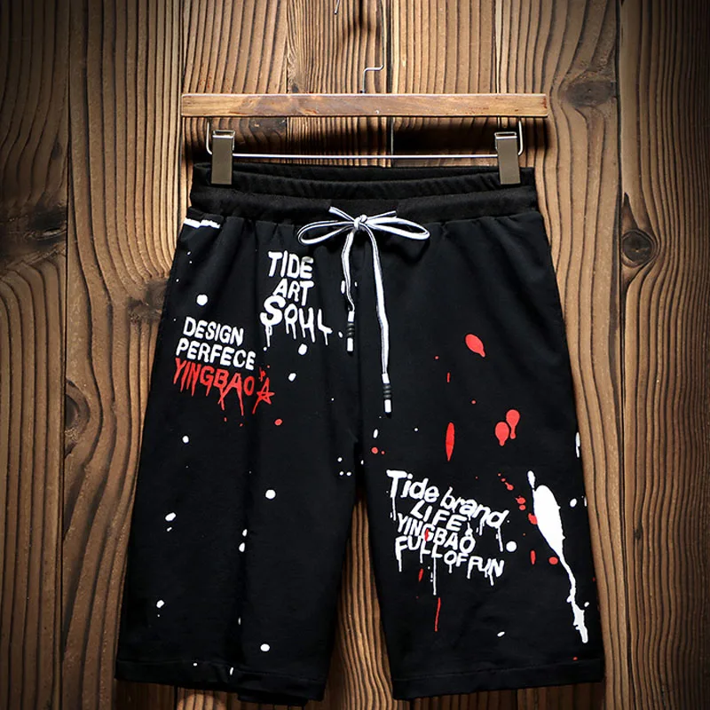 

Plus size shorts for men black letter 2020 new summer casual male shorts teenage boy extra large size 6XL 7XL 8XL