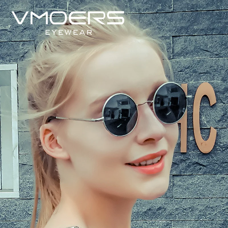 

VMOERS Retro Round Sunglasses Women Men HD Polarized UV400 Protection Shades Female Vintage Metal Sun Glasses For Women 2018 New