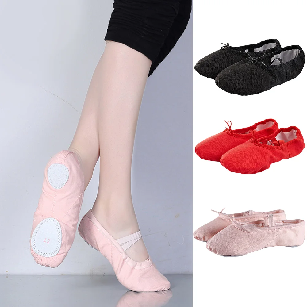 2018 New Summer Pink Canvas Ballet Shoes For Women Dance Shoes Children