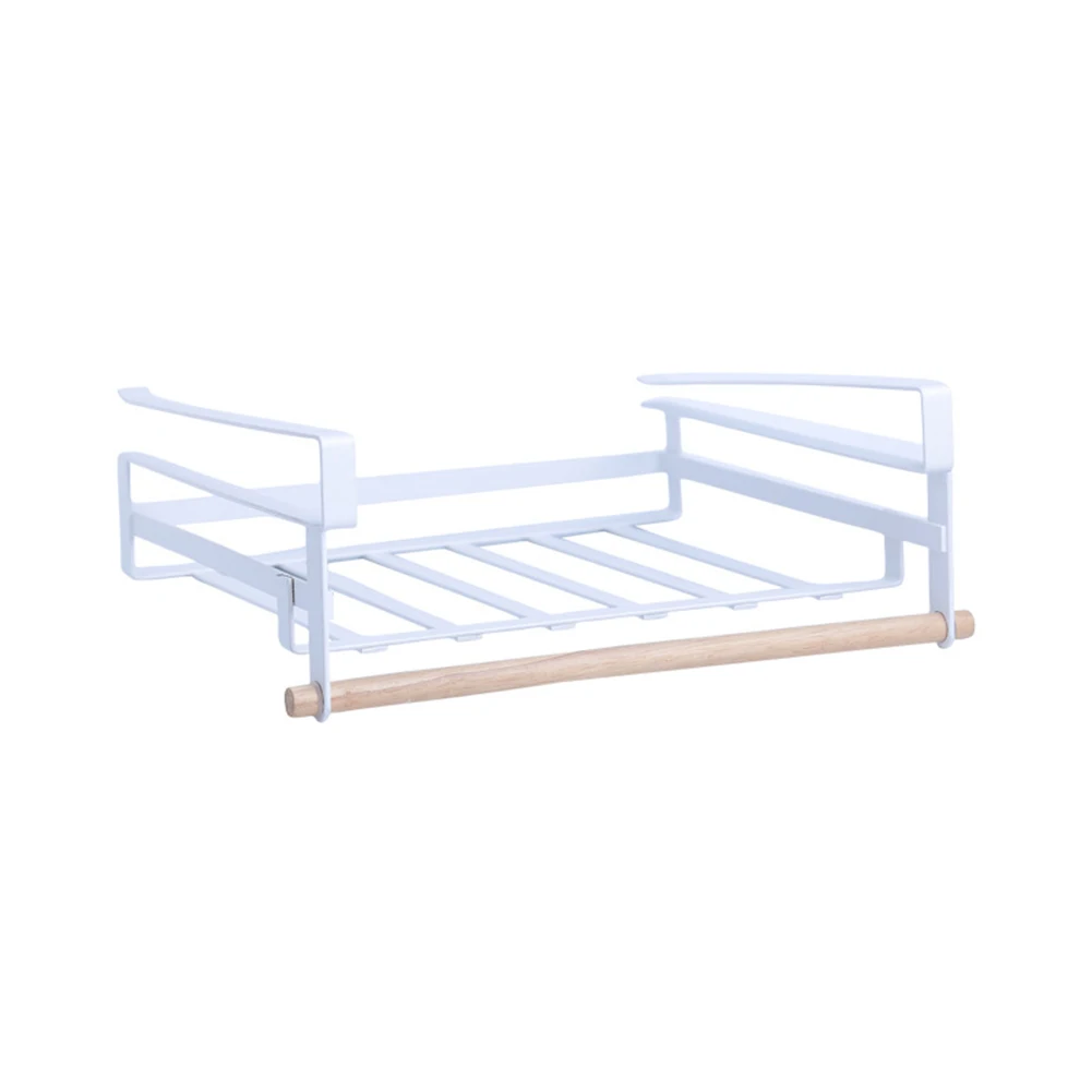 

Shelf Storage Mesh Kitchen Organizer Closet White Hanging Cupboard Basket Holder Rack Under Cabinet Iron Art