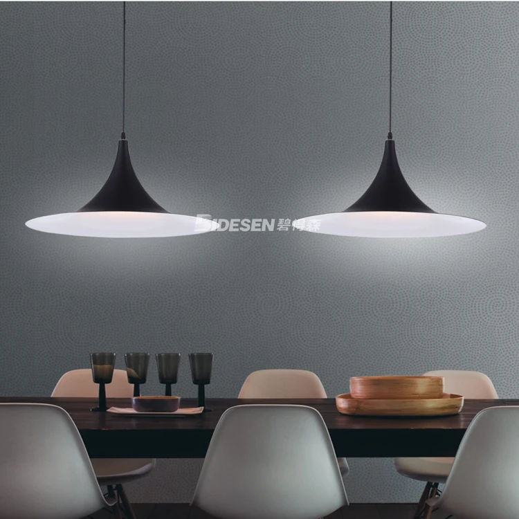 Nordic Modern Tulips Pendant Lights Fixture Black Aluminum Droplight