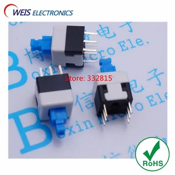 

200PCS 8*8mm latching switch 8X8mm push Button switches double row self-locking DIP 6 PIN Free shipping