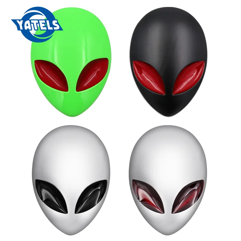 

2018 Hot Full Metal 3D Alienware Alien Head Auto Logo Sticker Vinyl Badge Car Decals Graphic High Quality Car StylingAccessories