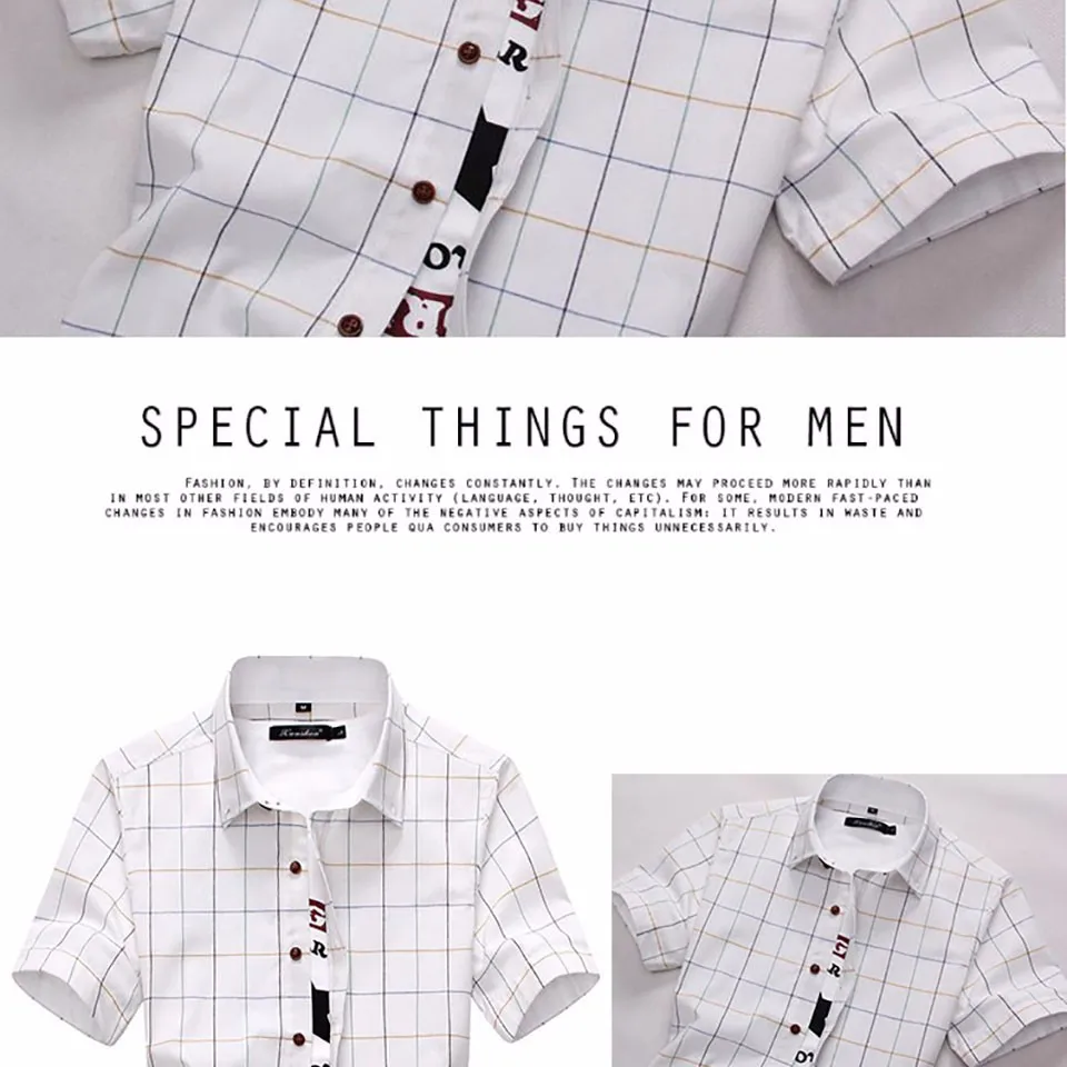 Новое поступление, мужская рубашка в клетку, повседневная, качественная, лето-осень, короткий рукав, Chemise Homme, верхняя одежда, облегающие рубашки, мужские M-5XL