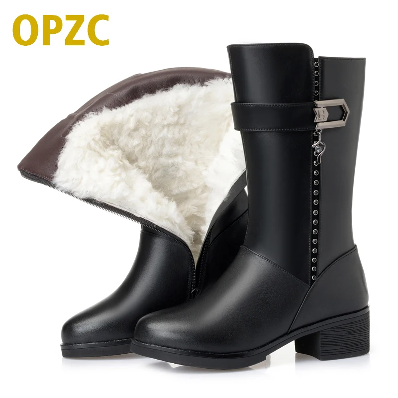 

AIYUQI Australia women wool boots 2019 genuine leather female winter boots, thick warm big size 41 42 43 female snow boots shoes