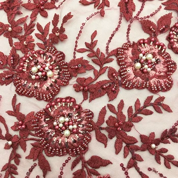 

wine color lace handmade beaded tassels and sequences new design pretty for dress