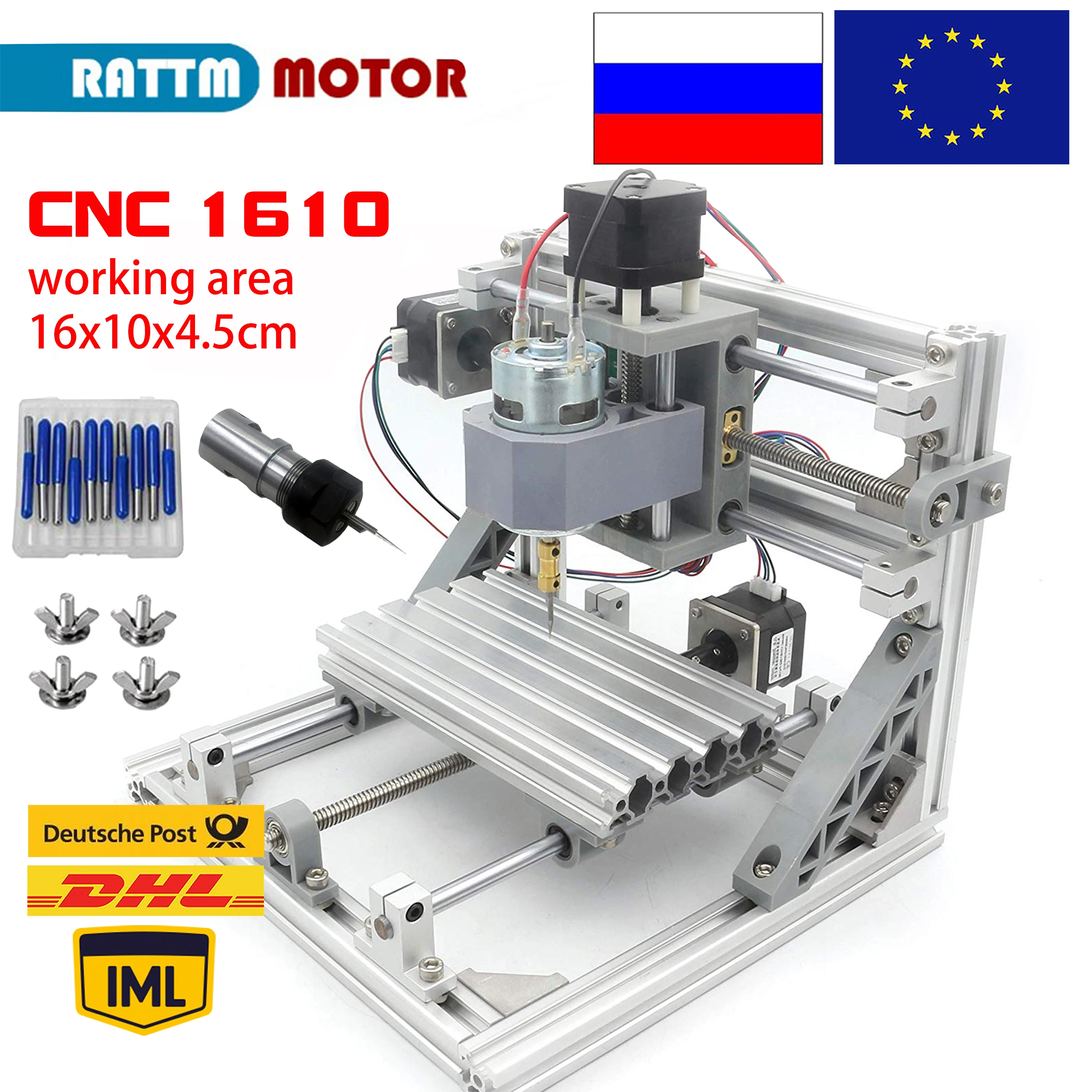 

EU Delivery! 1610 GRBL control Laser mini CNC machine working area 160x100x45mm 3 Axis Pcb Milling machine,Wood Router, v2.4