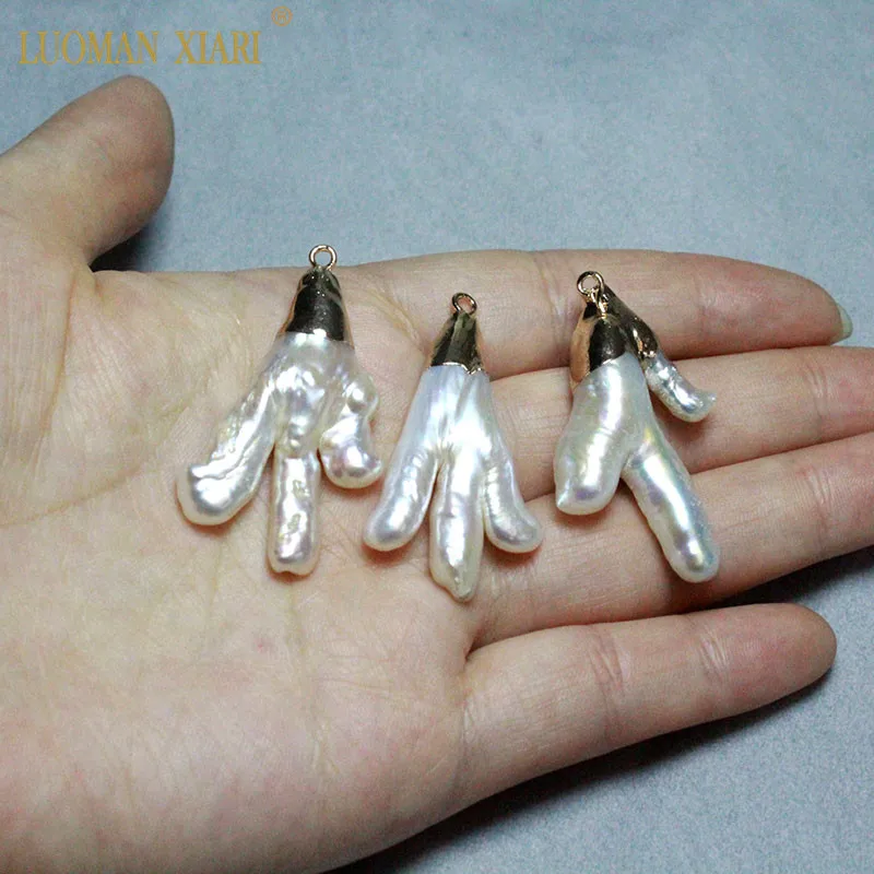 2 шт подвески из натуральной жемчужины Unguiform формы подвески для самостоятельного изготовления ювелирных изделий женщин ожерелье браслет серьги