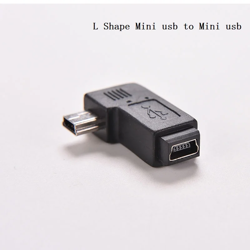 Hot sell 1PC Black Micro Mini USB Female to Mini Micro USB Male Adapter Charger Connector Straight L Shape Converter Adaptor