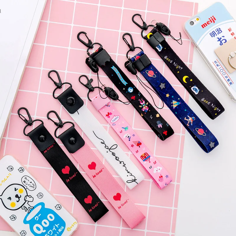 

2Pcs Small Fresh Neck Lanyards for keys ID Card Gym Mobile Phone Straps USB badge holder DIY Hang Rope School Office Supplies