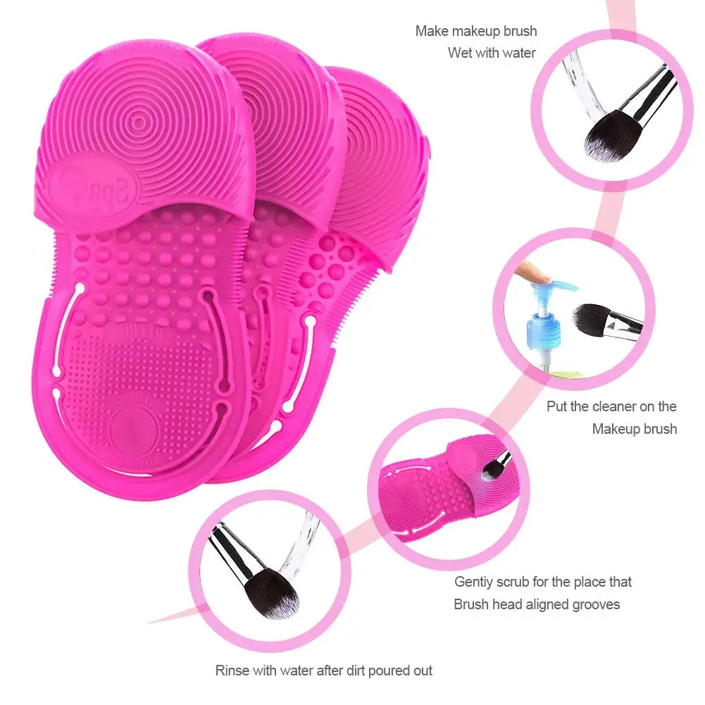 Multifunction MakeUp Brush Egg Silicone Cleaning Mat Pad Scrubber Board Cosmetic Brush Glove Washing Cleanser Make Up Tools