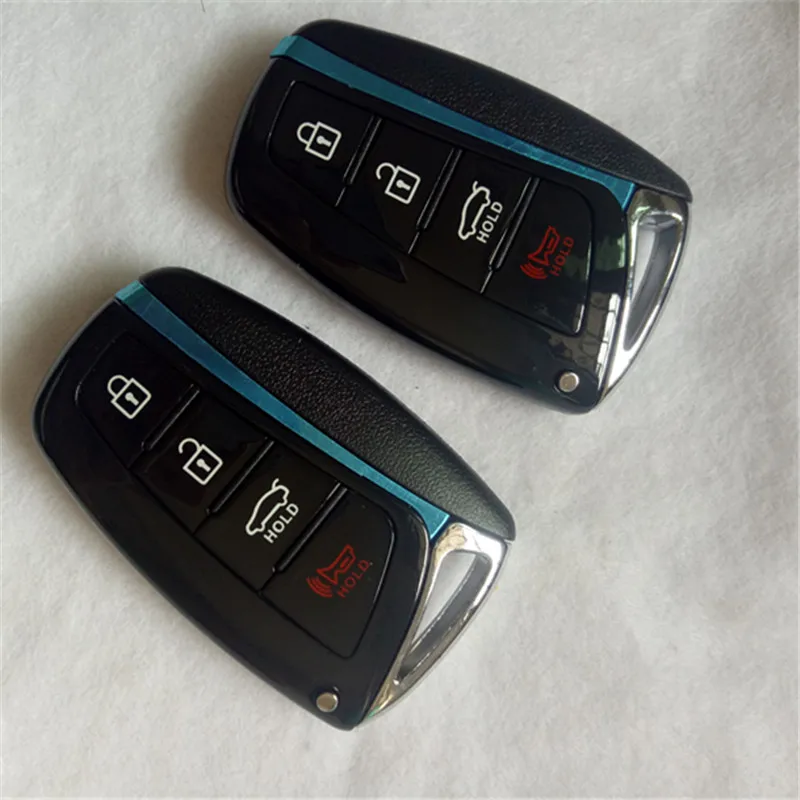 

DAKATU Smart Remote Key Shell Case 3+1 4 Button FOB for Hyundai Santa Fe ix45 Uncut Blank Blade