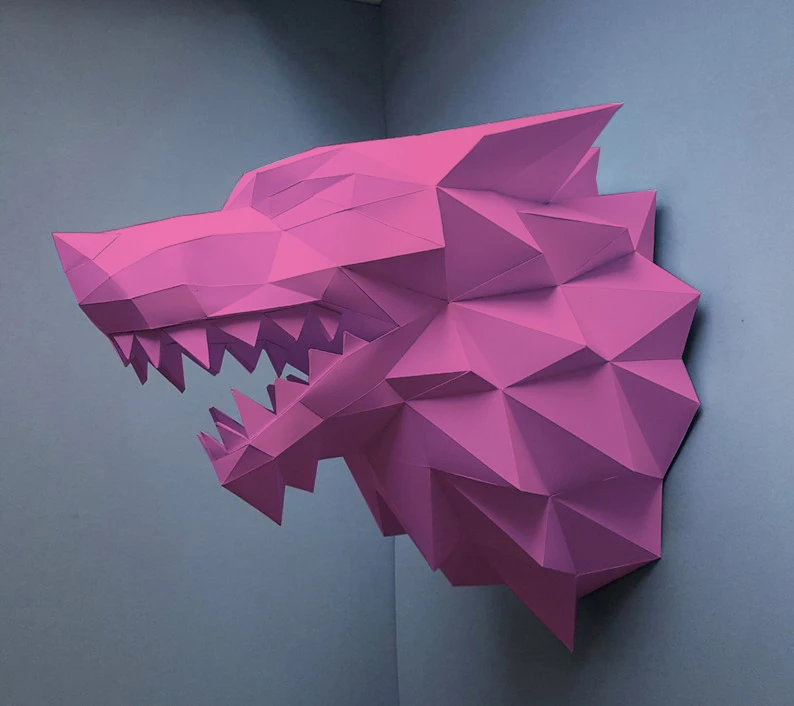 6 цветов Волчья Голова Бумага 3D DIY материал ручной креативный орнамент Вечеринка