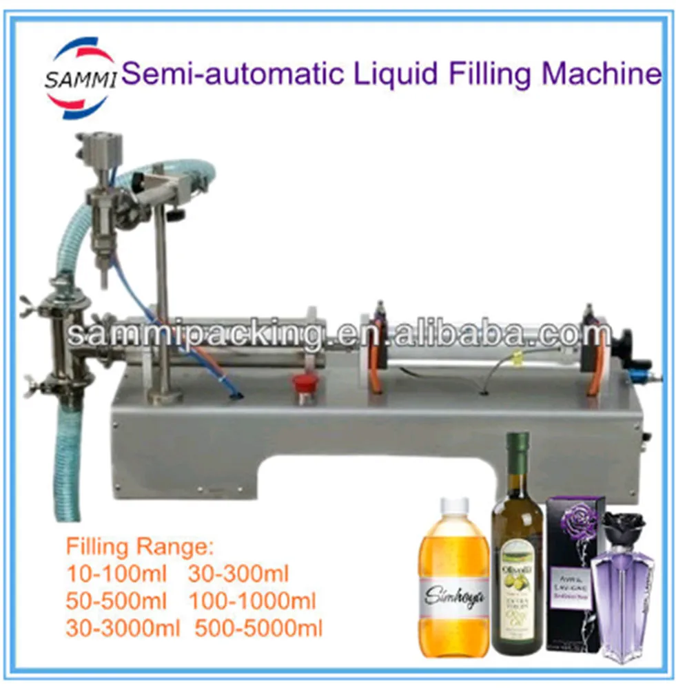 

1000 to 2500ml GFA-2500 Bottom price semi-automatic single pneumatic liquid filling machine