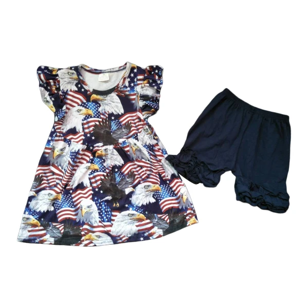 

BF style children's clothing girl's suit eagle animal print pattern personality set of 2
