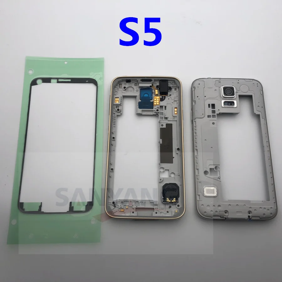

Original Middle Back Frame Chassis Plate Bezel Back Housing For Samsung Galaxy S5 i9600 G900F G900M G900H G900p Sticker Tape