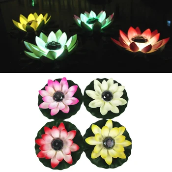 

Solar LED Floating Lotus Flower Lamp Waterproof Lotus Pool Light Outdoor Floating Pond Night-Light For Garden Pool Garden Decor