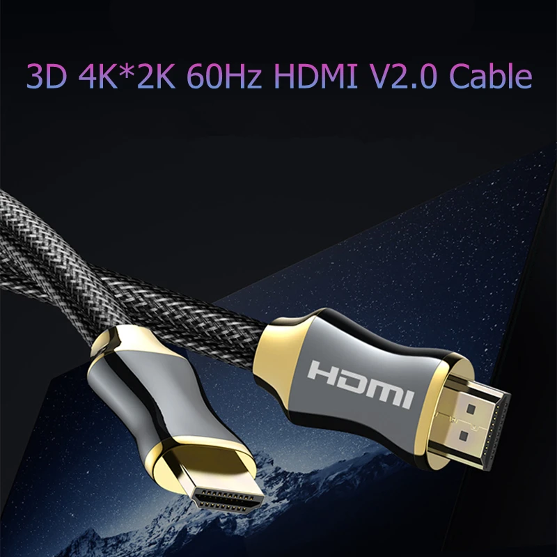 Rankman HDMI 2.0 Cable 24K Gold-plated 4K*2K 60Hz 3D UHD HDMI to HDMI 1m~10m for TV LCD Laptop PS3/4 Projector Computer DVD