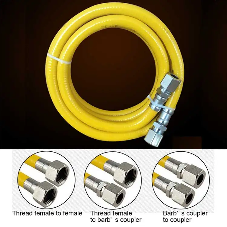 G1/2" 300cm Yellow Protection Stainless Steel Corrugated Gas Pipe Hose