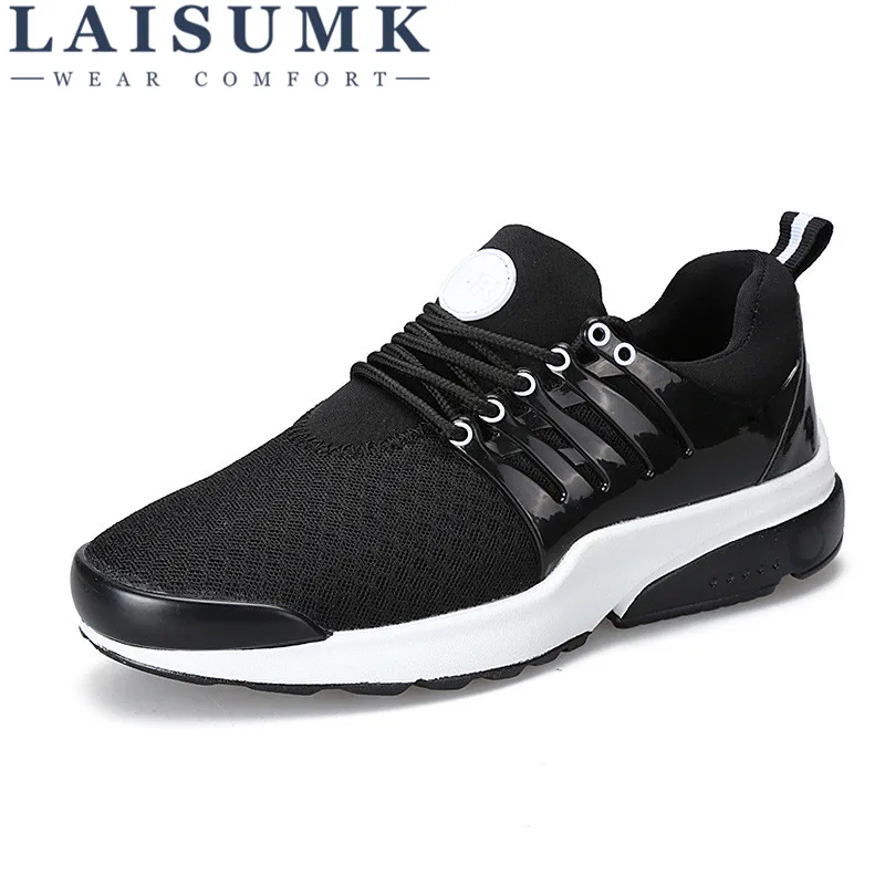 

2019 LAISUMK Men Mesh Loafers Male Breathable Solid Color Round Toe Fashion Breathable Mesh Lace Up Casual Brand Shoes Men Flats