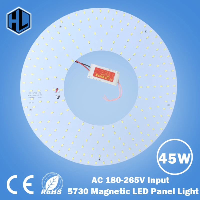 180-265 в светодиодный панельный светильник 5730 10 Вт 15 Вт 18 Вт 20 Вт 25 Вт 35 Вт 45 Вт квадратный/Круглый Магнитный светодиодный потолочный светильник