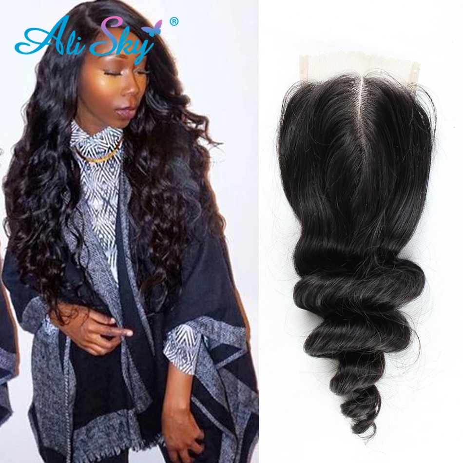 

Peruvian Virgin Hair Loose Wave Lace Closure 4*4 Inch Human Hair Lace Closure Wholesale Peruvian Loose Wave Closure More Wavy