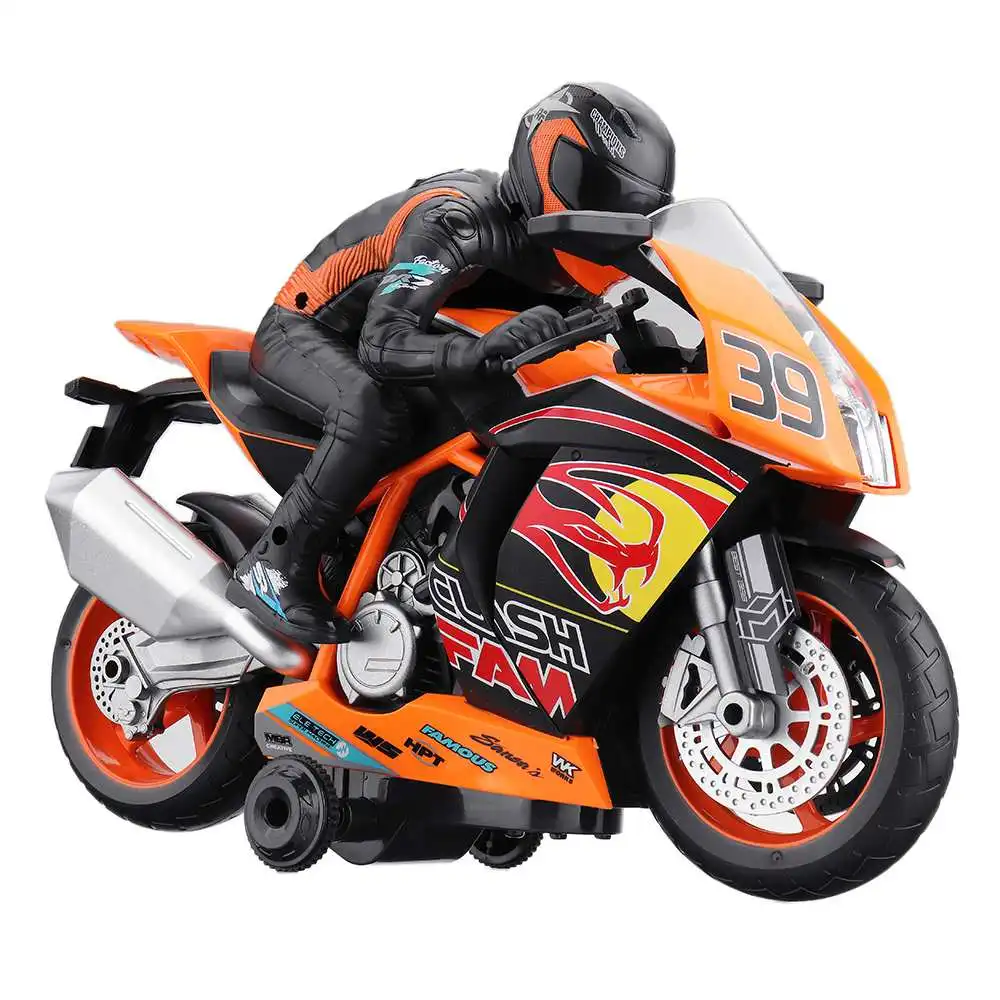 Rc Motorcycle 360 Rotation With Light Sound Car Rtr Model Mini Car Vehicle Outdoor Toys For Boy Toys 1/18 2.4G