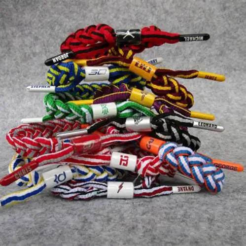 

Fashion simple basketball star Braided bracelet sports lace bangle Jordan Kobe Curry James Sports Silicone Wristband Bracelets