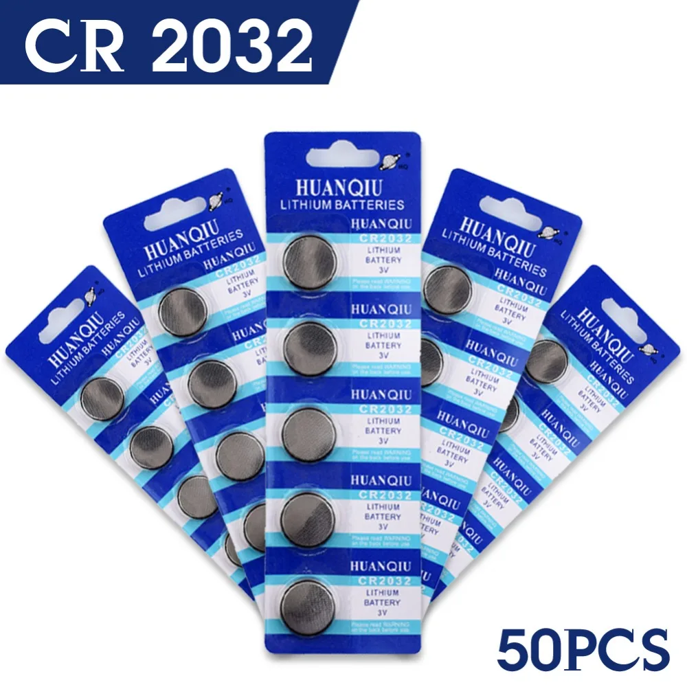 

YCDC Piles bouton 50 PCS CR2032 DL2032 CR 2032 KCR2032 5004LC ECR2032 Good Quality Battery for watch button battery
