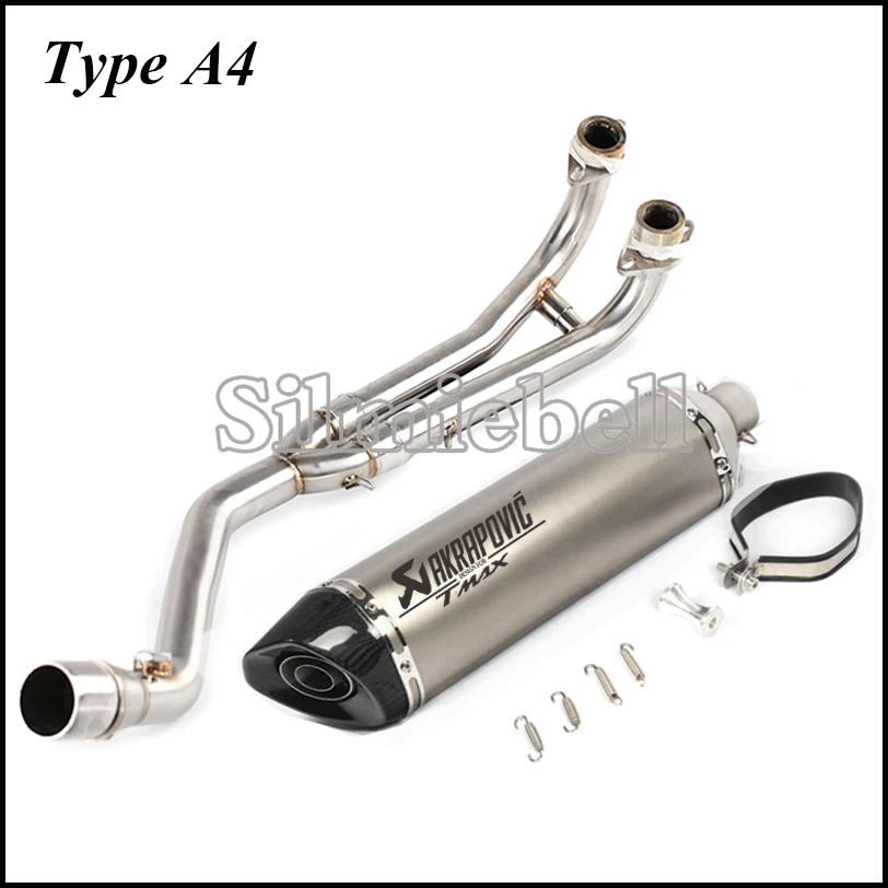 T-MAX 530 akrapovic выхлопной мотоцикл T MAX 530 Escape slip on link pipe для Yamaha TMAX 530 TMAX 500 TMAX530 TMAX500 2008 - Цвет: Type A4