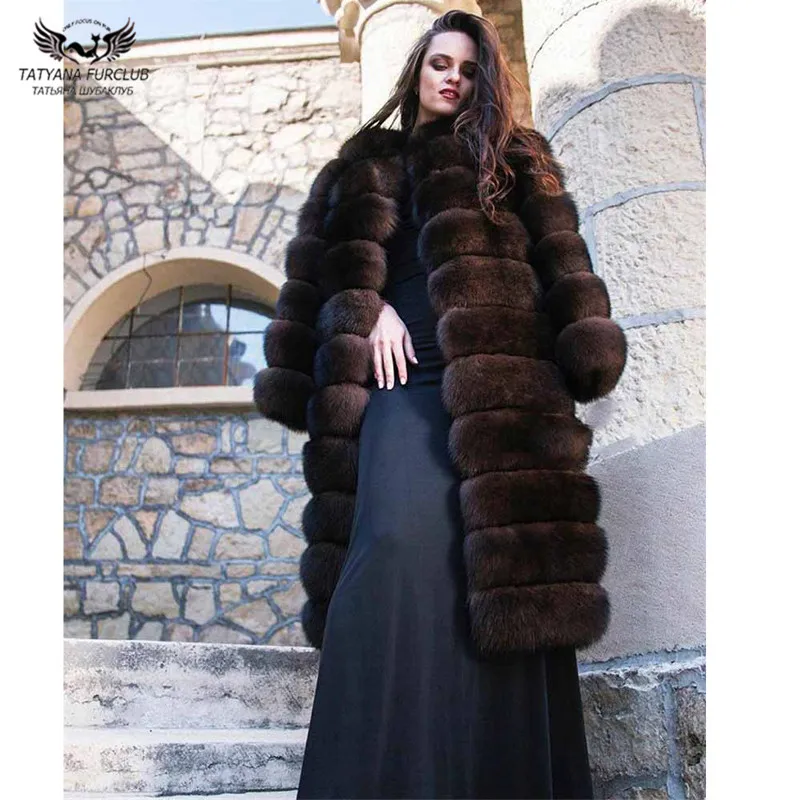 Женская шуба из натурального Лисьего меха Tatyana Furclub верхняя одежда Длинные парки