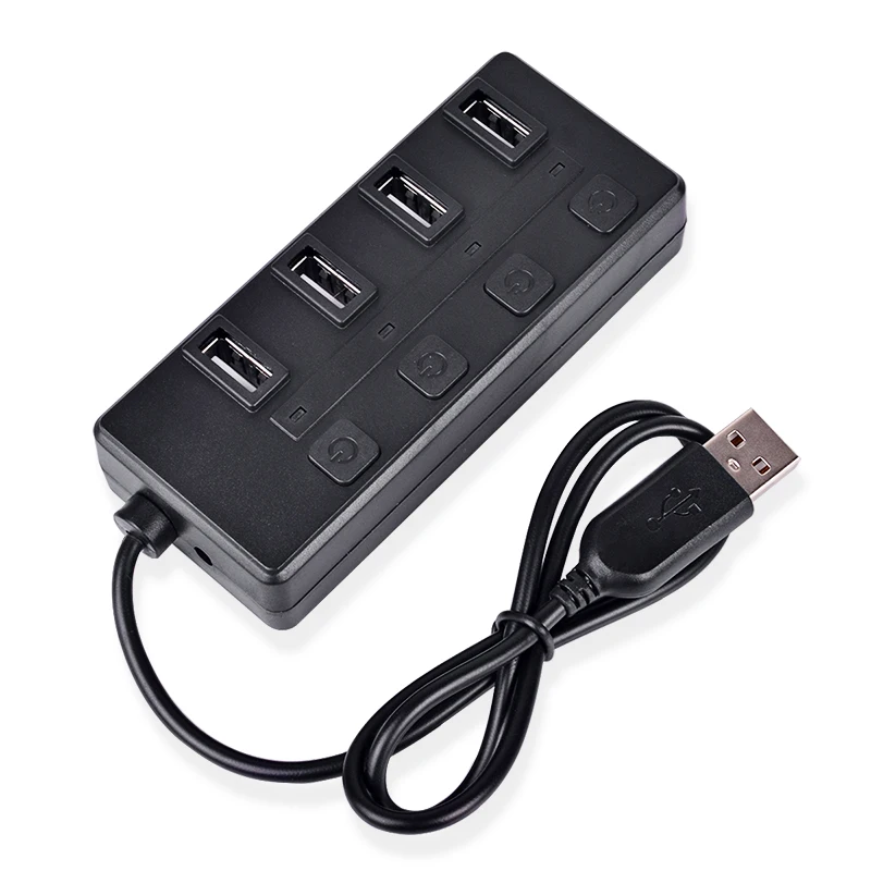 EASYIDEA USB концентраторы 2,0 4 порта Мульти USB 2,0 концентратор USB портативный мини USB разветвитель вкл/выкл переключатель аксессуары для ПК ноутбук компьютер