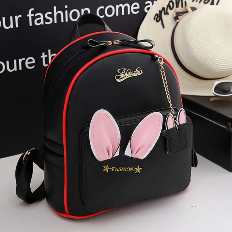 Para mujeres mochila de cuero de la PU Orejas de conejo bolsa para mujer Kawaii mochila mochilas para las chicas de bolsas mochila XA733 Para mujeres mochila de cuero de la PU Orejas de conejo bolsa para mujer Kawaii mochila mochilas para las chicas de bolsas mochila XA733