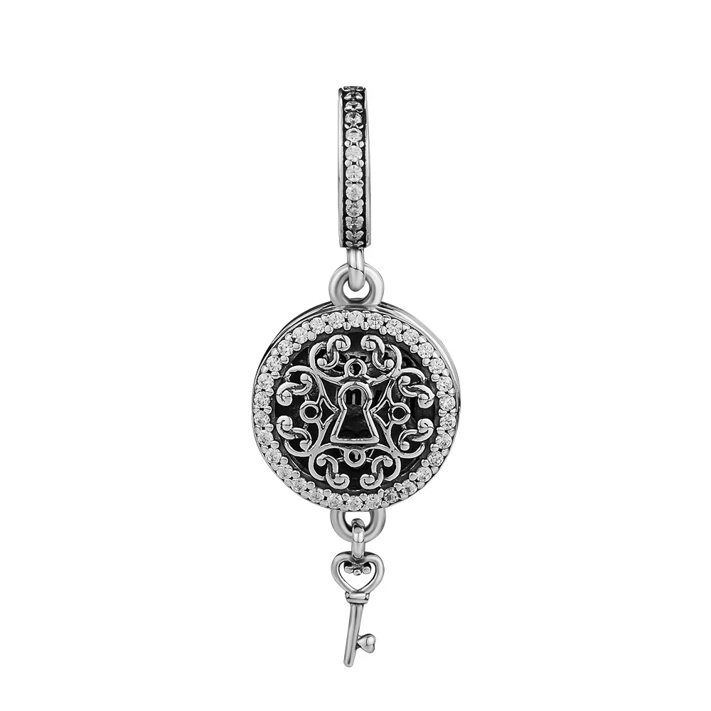 

Pandulaso Jewelry Regal Key Hanging Charm Fits European bracelet silver 925 original Woman DIY Beads For Jewelry Making