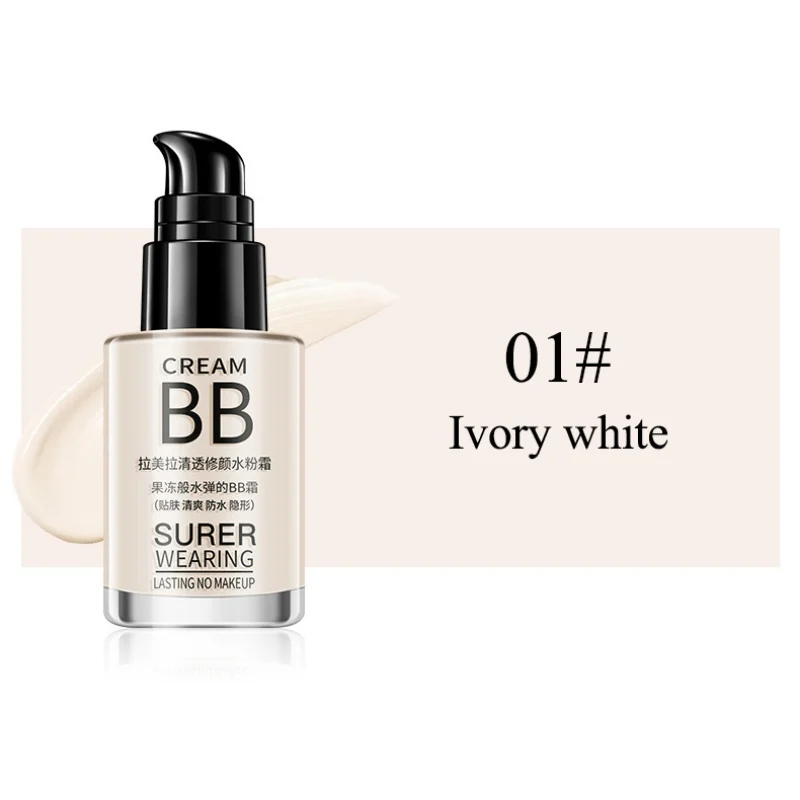 Натуральный BB крем уход за лицом консилер Foundation макияж основа крем отбеливающий лица Грунтовка корейская косметика NewS1 - Цвет: Ivory white