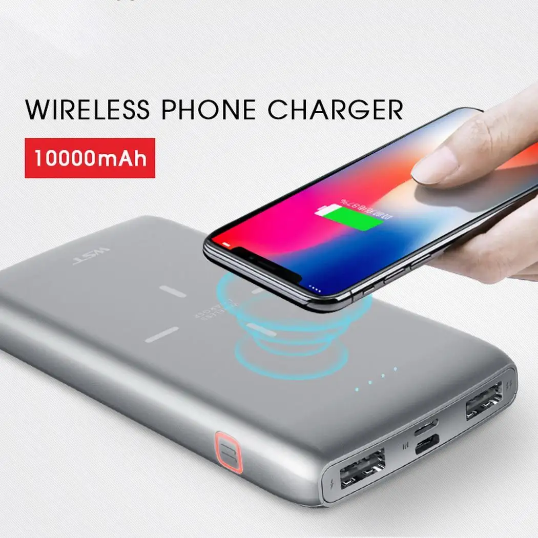 

10000mAh Portable Dual USB Output Wireless Power Bank