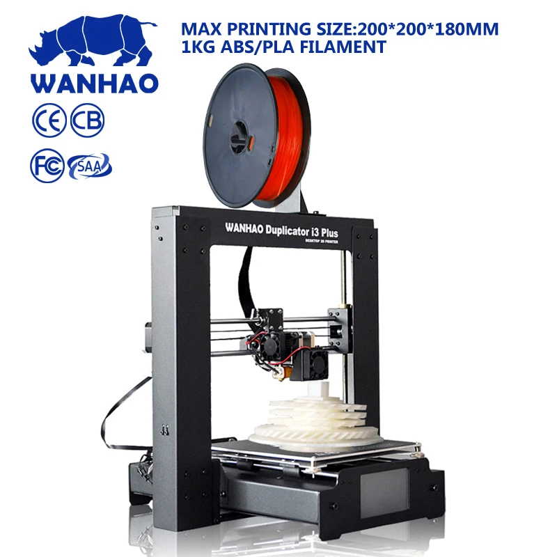 3D принтер WANHAO i3 Plus металлическая рама с сенсорным ЖК экраном большой размер